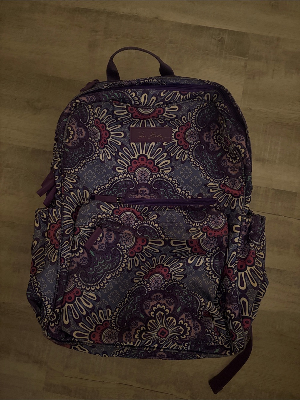 Vera Bradley Purple and Pink Paisley-Style Backpack